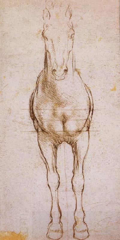 LEONARDO da Vinci Study of the proportion of horses China oil painting art